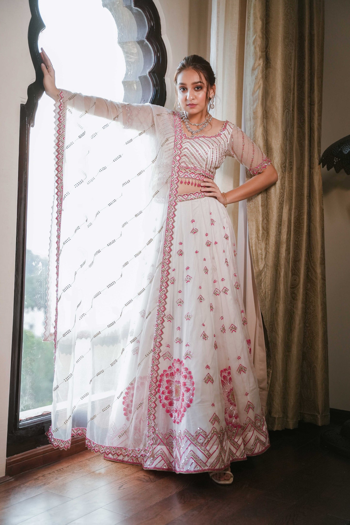 Pink Cameo Lehenga