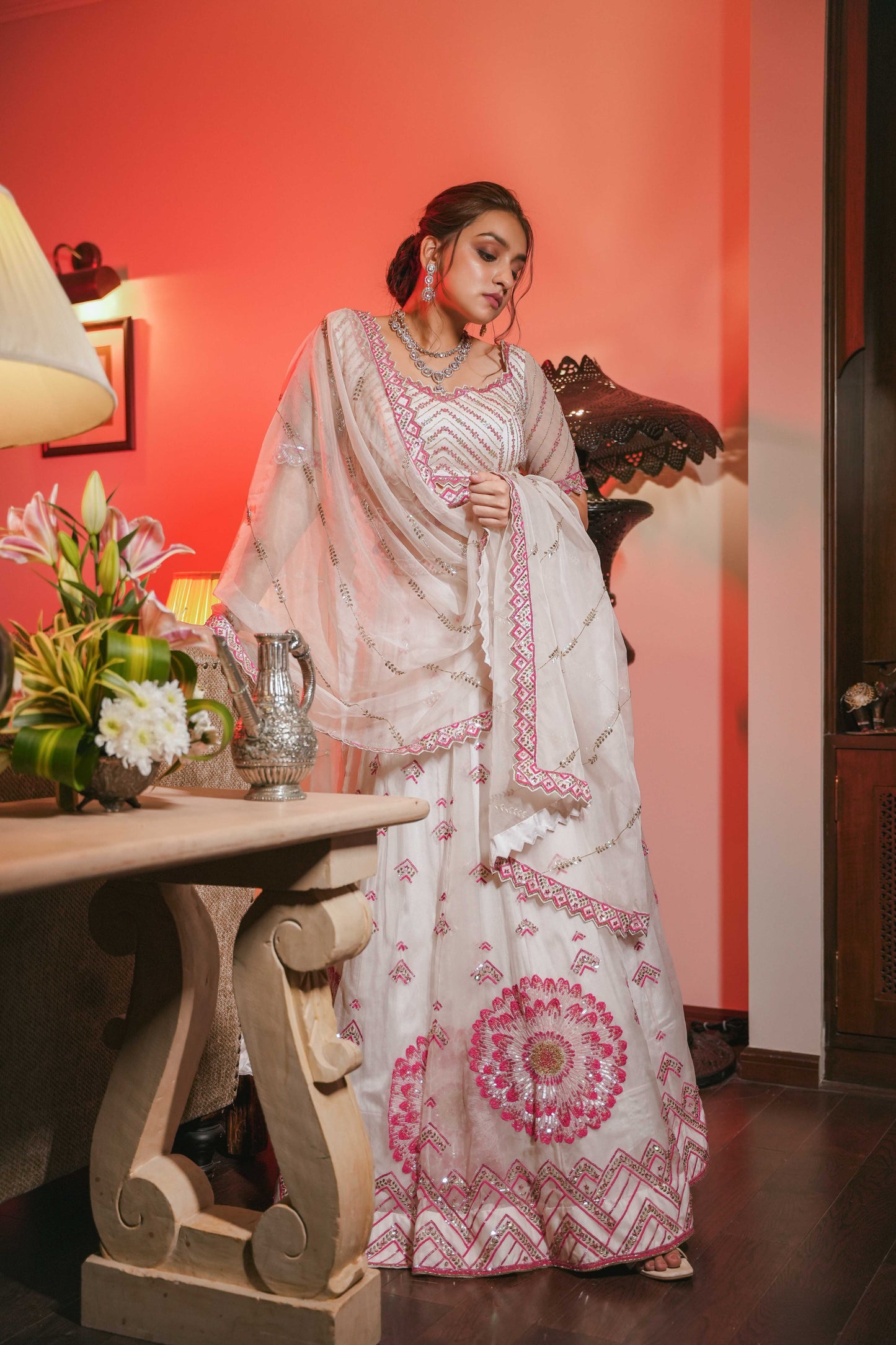 Pink Cameo Lehenga
