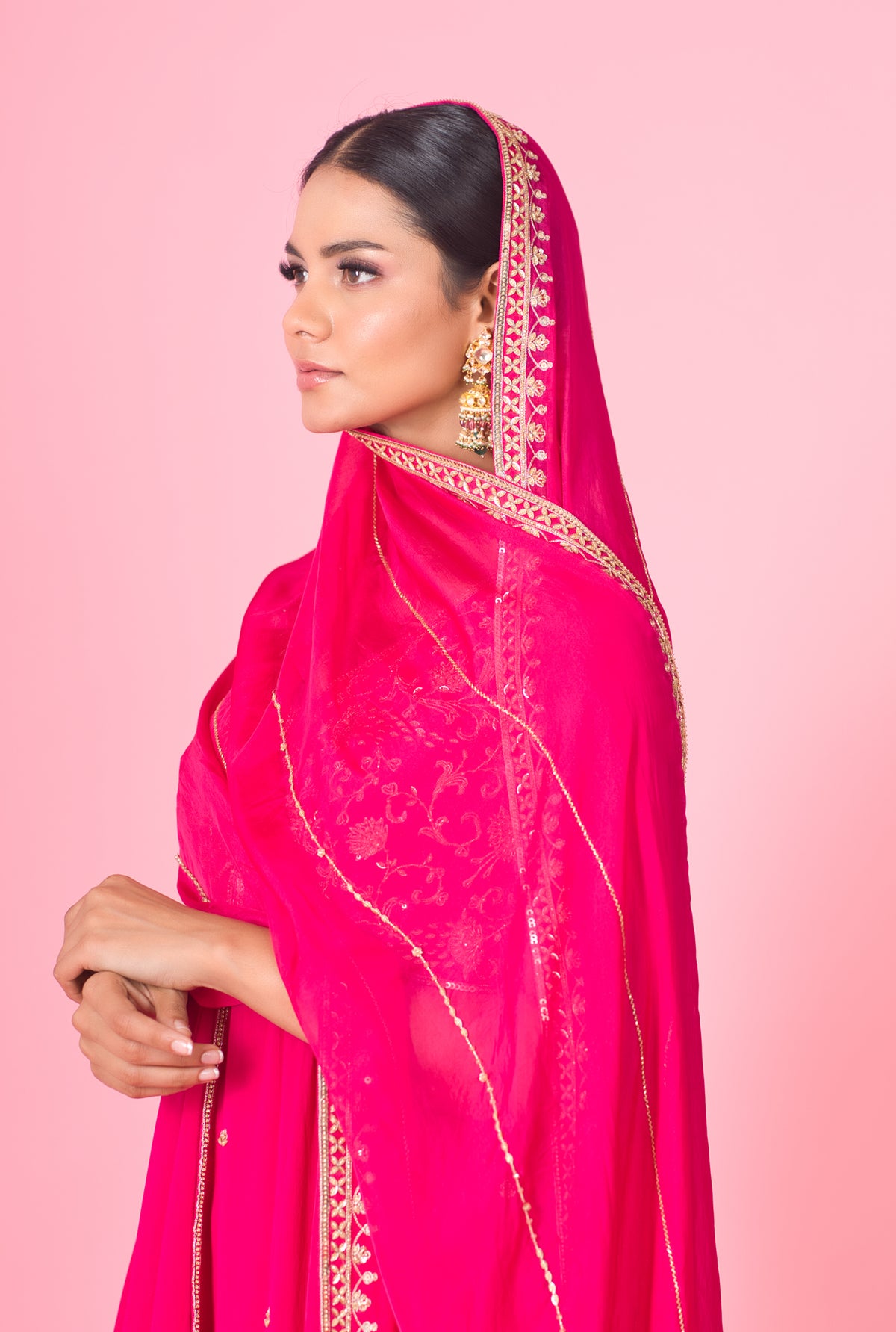 zuri- magenta pink sharara suit set