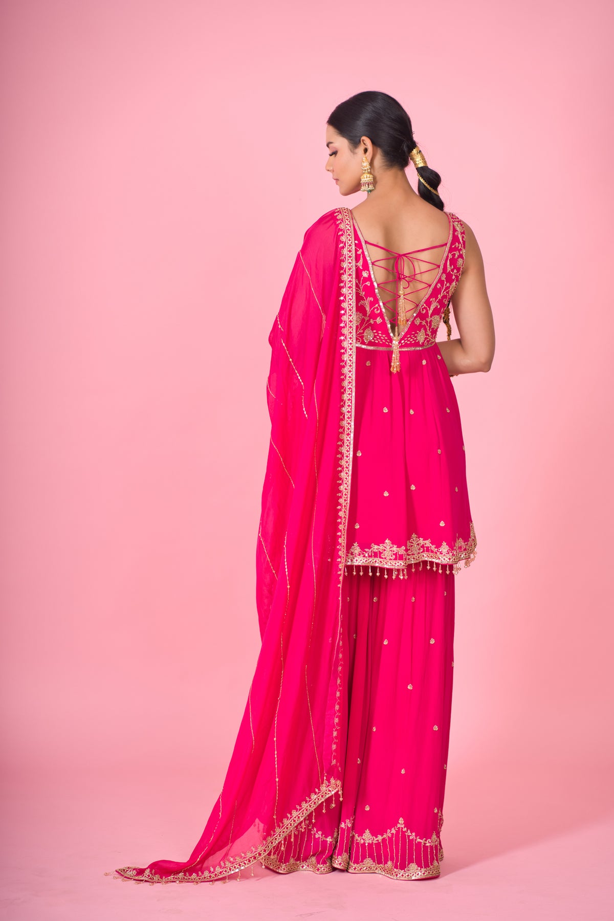 zuri- magenta pink sharara suit set