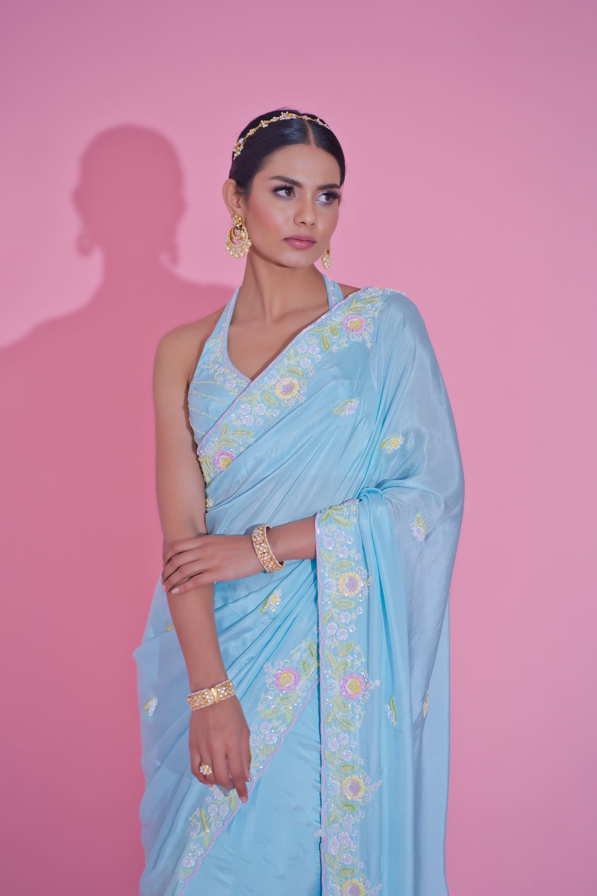 seher- powder blue sarre