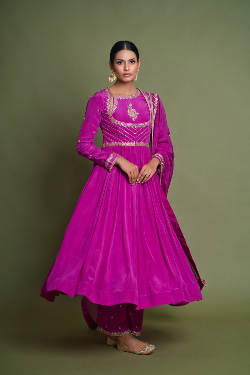 Inayat- Purpel Anarkali Suit