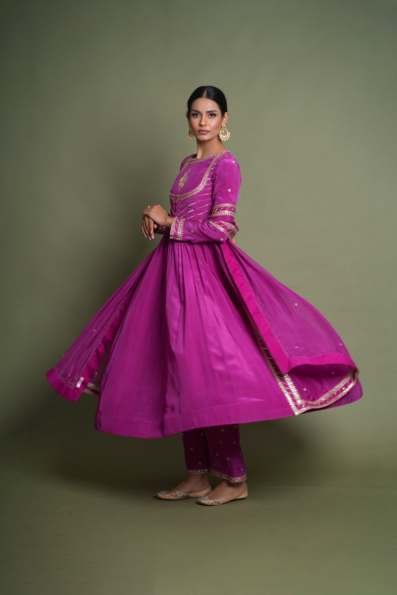 Inayat- Purpel Anarkali Suit