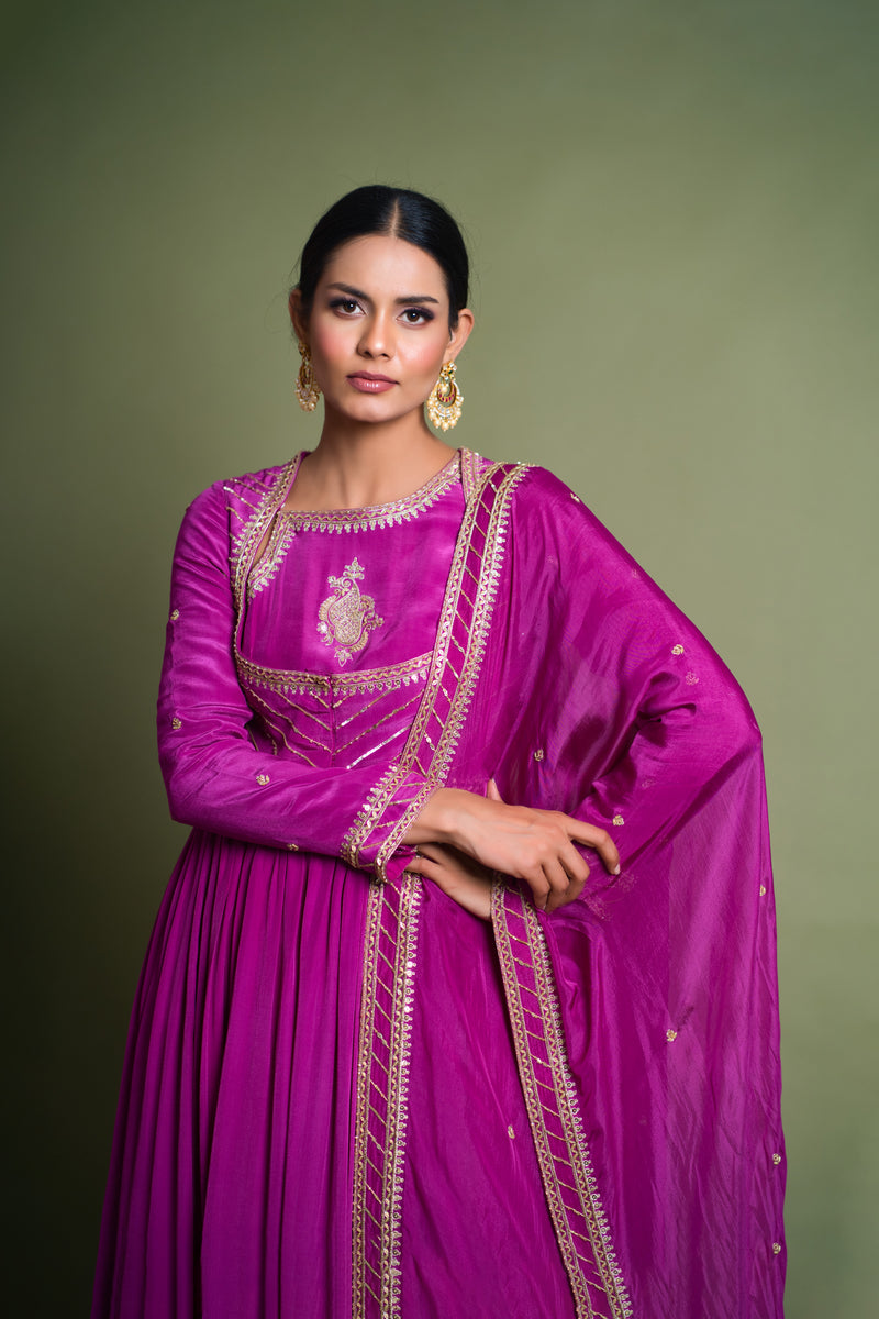 Inayat- Purpel Anarkali Suit