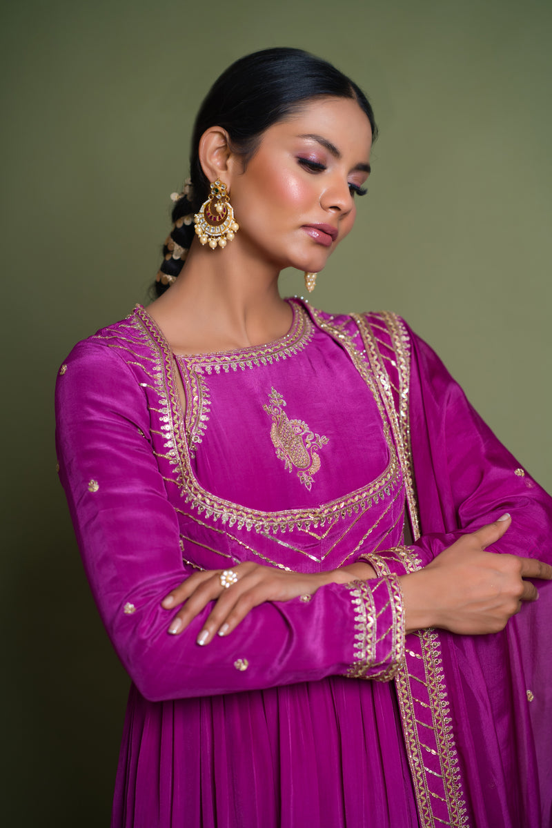 Inayat- Purpel Anarkali Suit