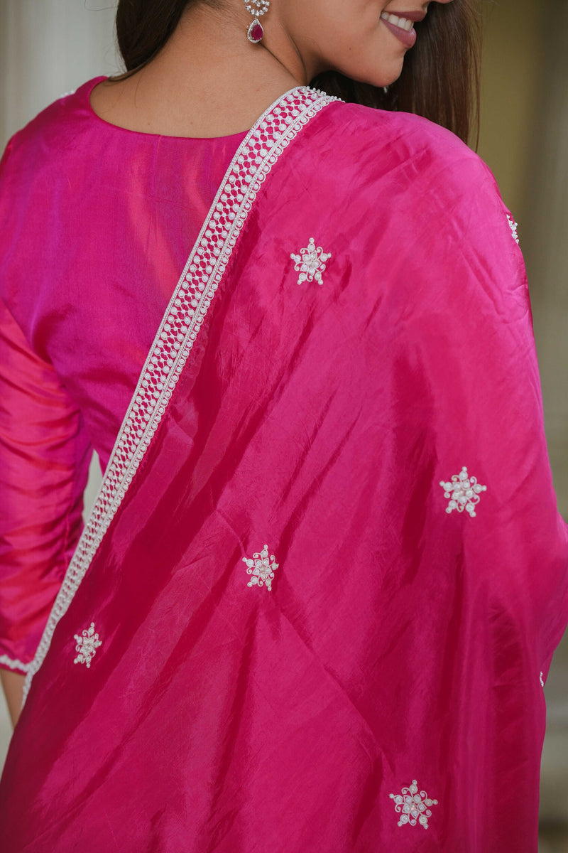 Magenta Pink Straight Suit