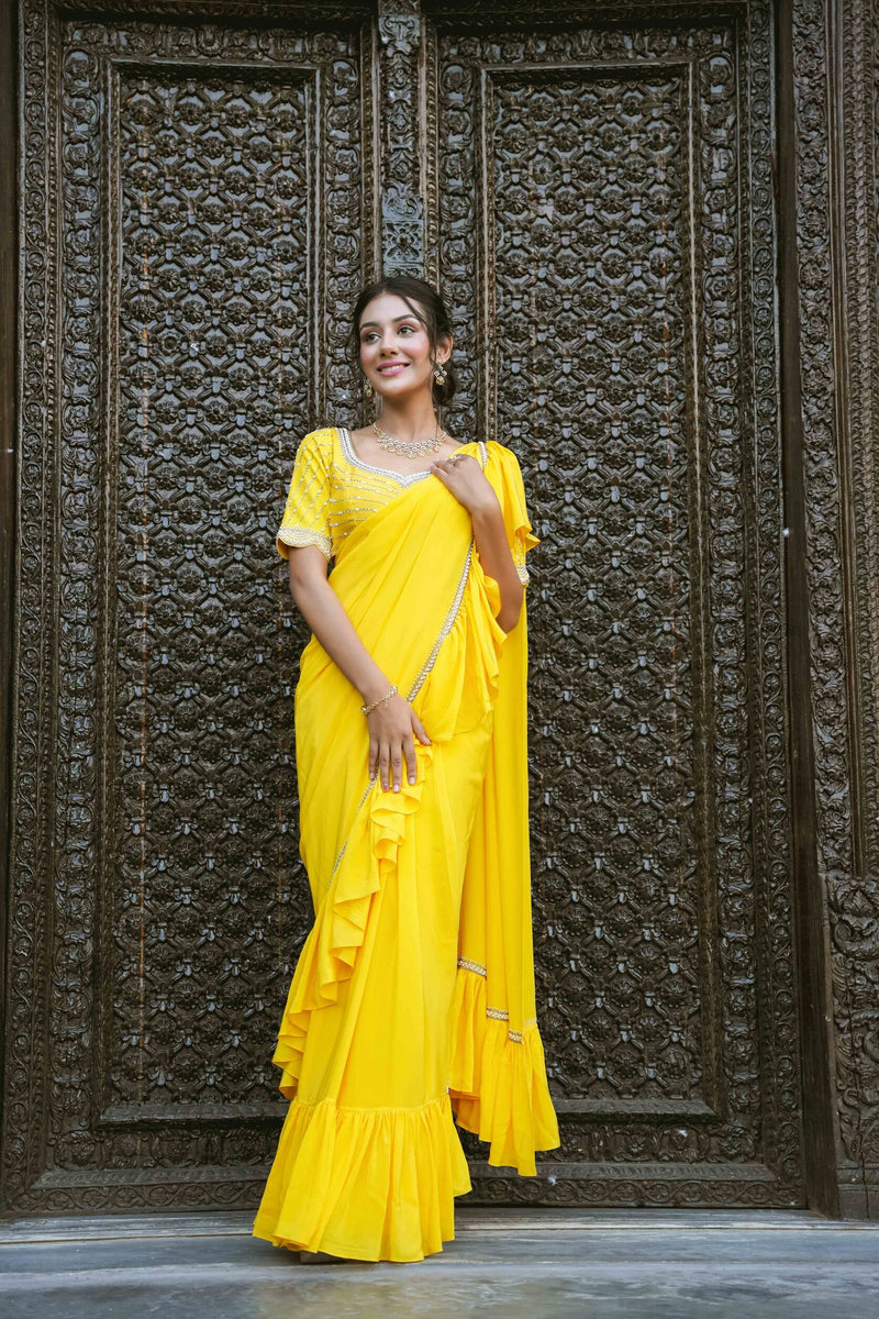 Sunrise Yellow Drape Saree