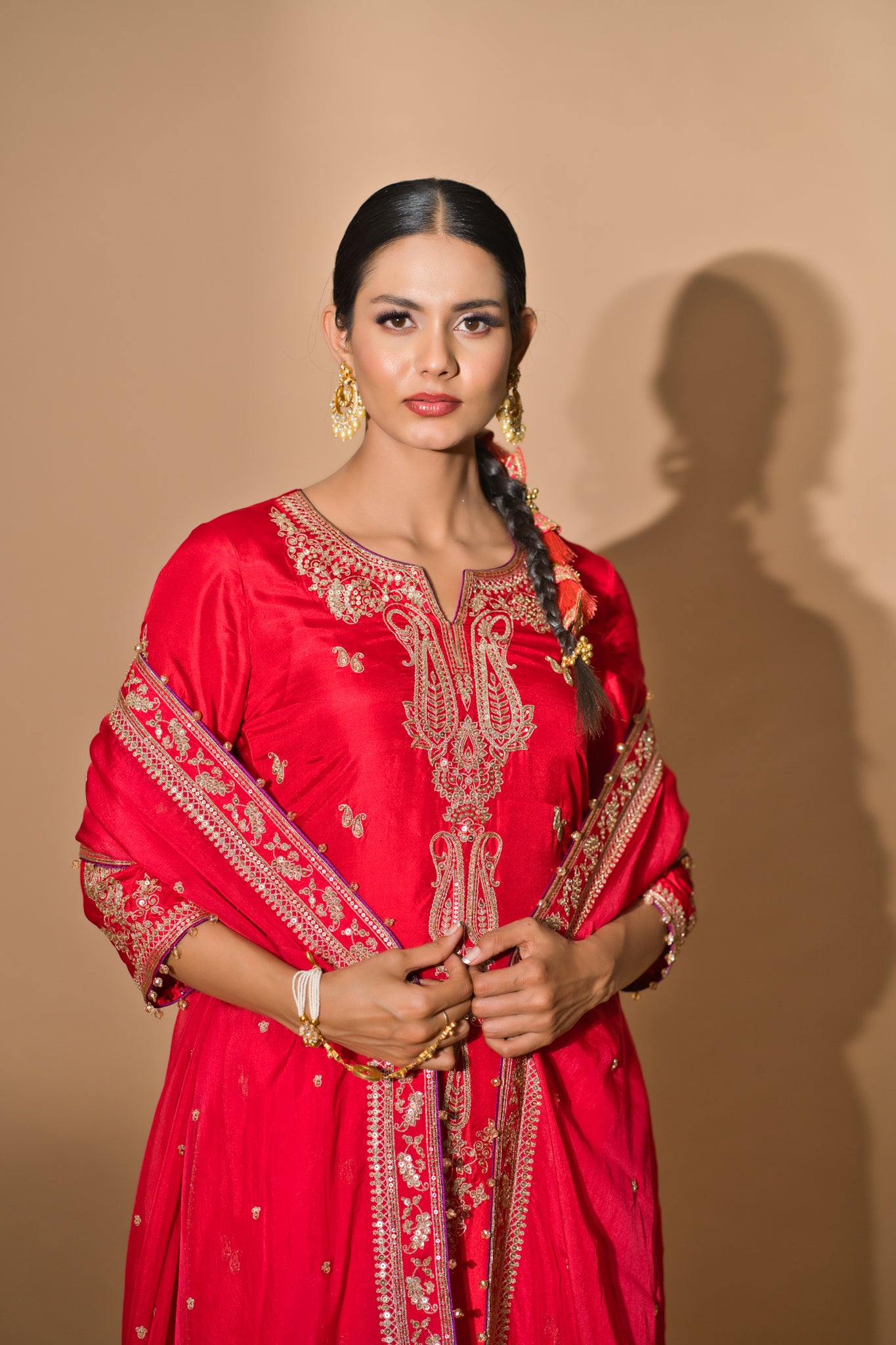 Khwabee- Red Straight Suit