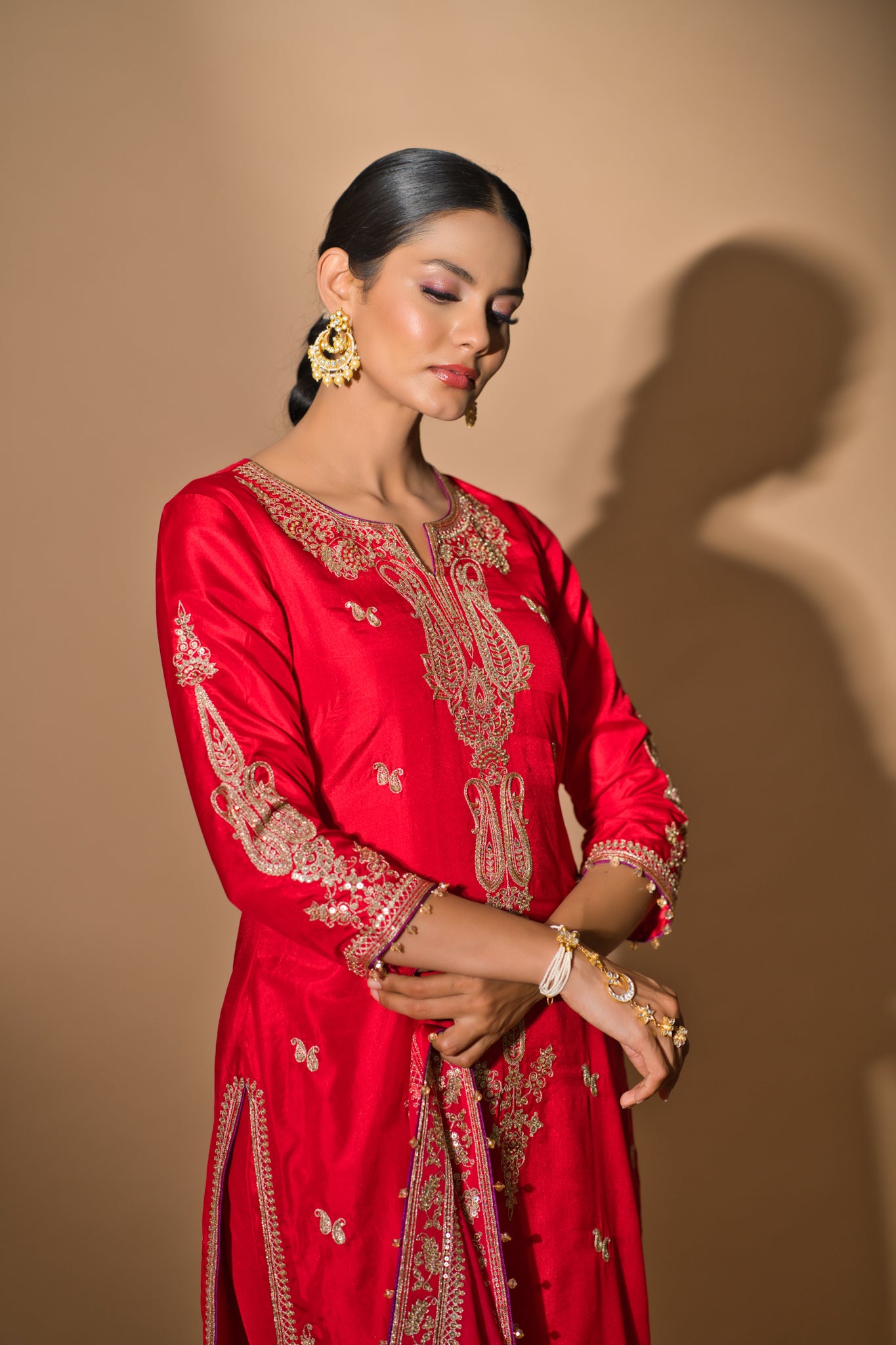 Khwabee- Red Straight Suit