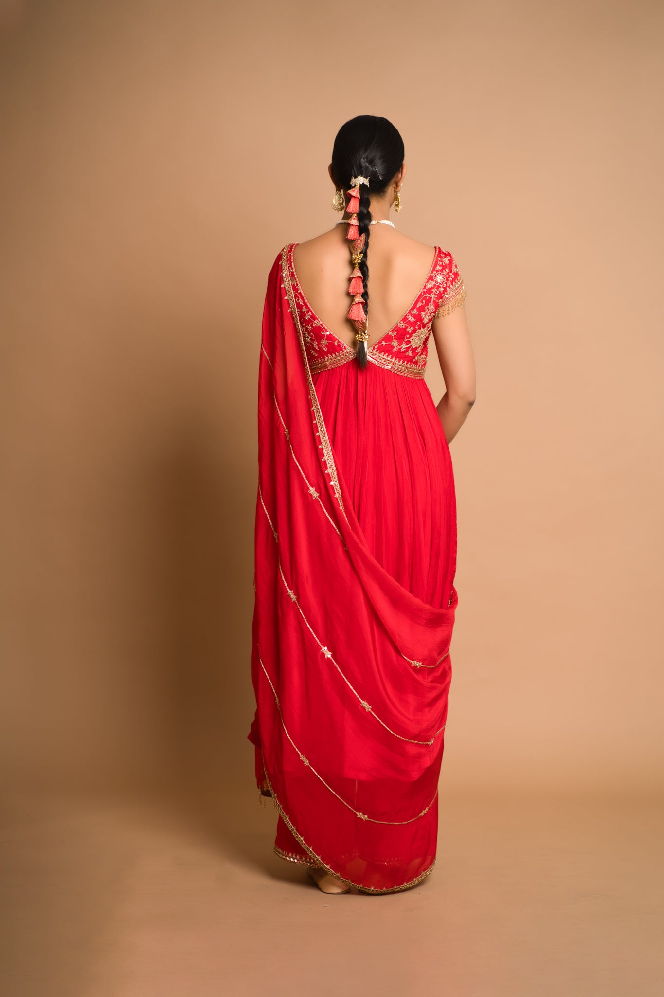 Khwabee- Red Anarkali Suit