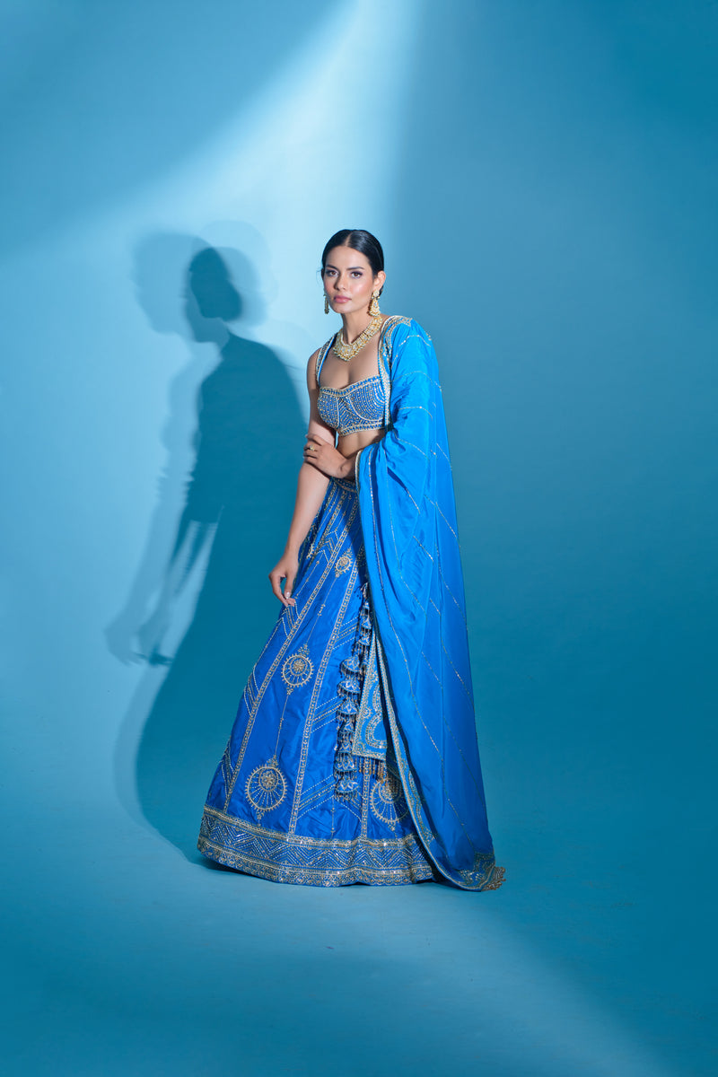 Seher- Sea Blue Lehnga Set