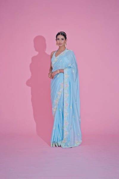 seher- powder blue sarre
