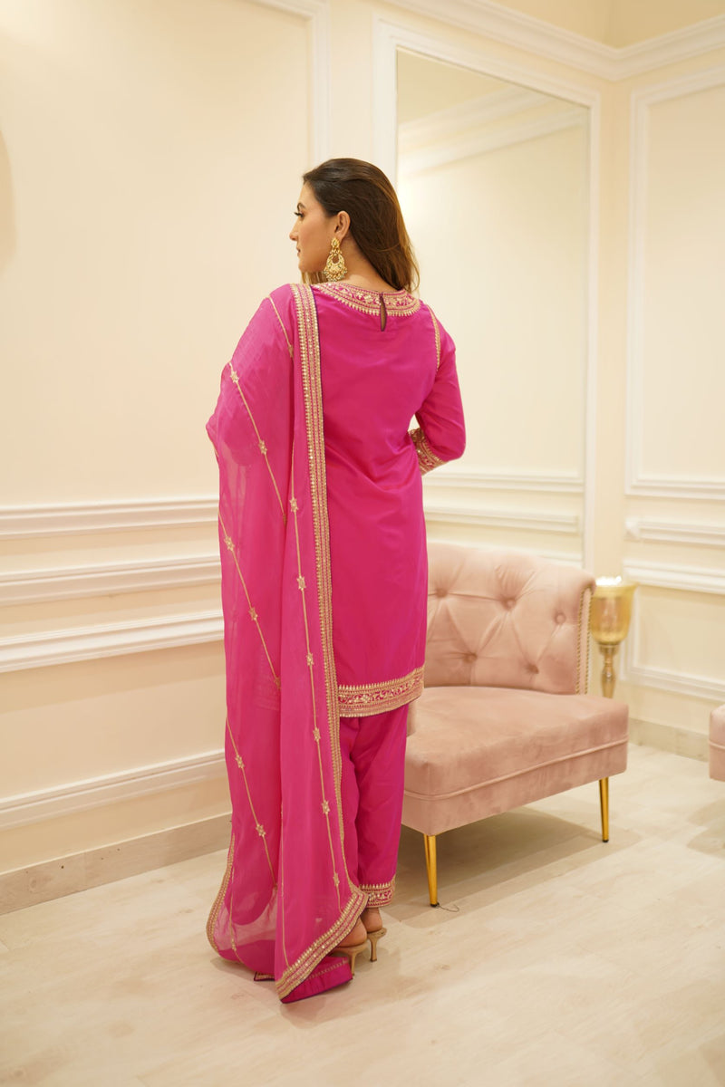 zuri- Magenta pink Straight Suit