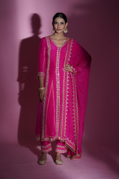 zuri- magenta pink anarkali suit set