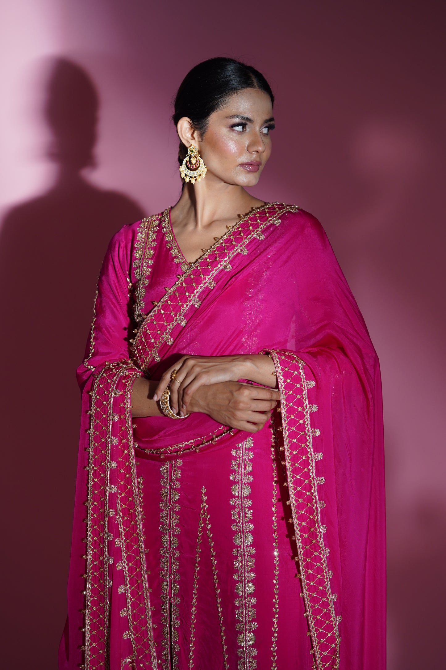 zuri- magenta pink anarkali suit set