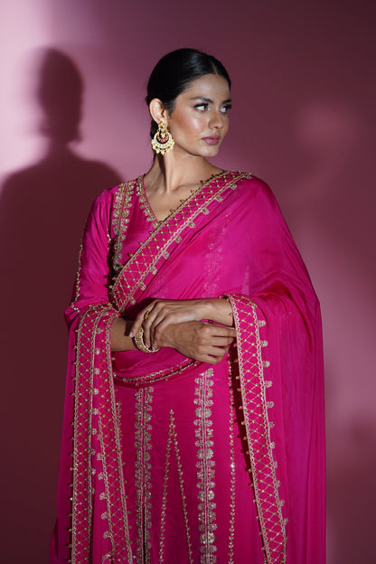 zuri- magenta pink anarkali suit set