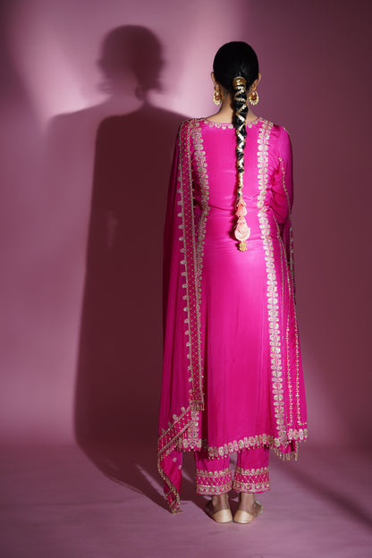 zuri- magenta pink anarkali suit set