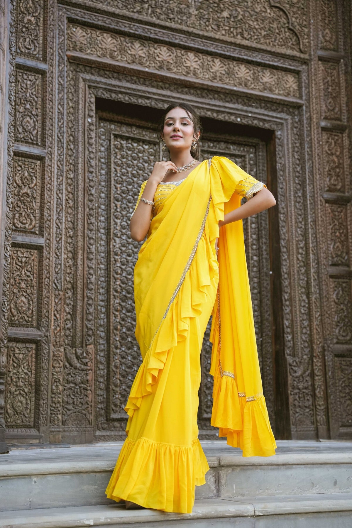 Sunrise Yellow Drape Saree