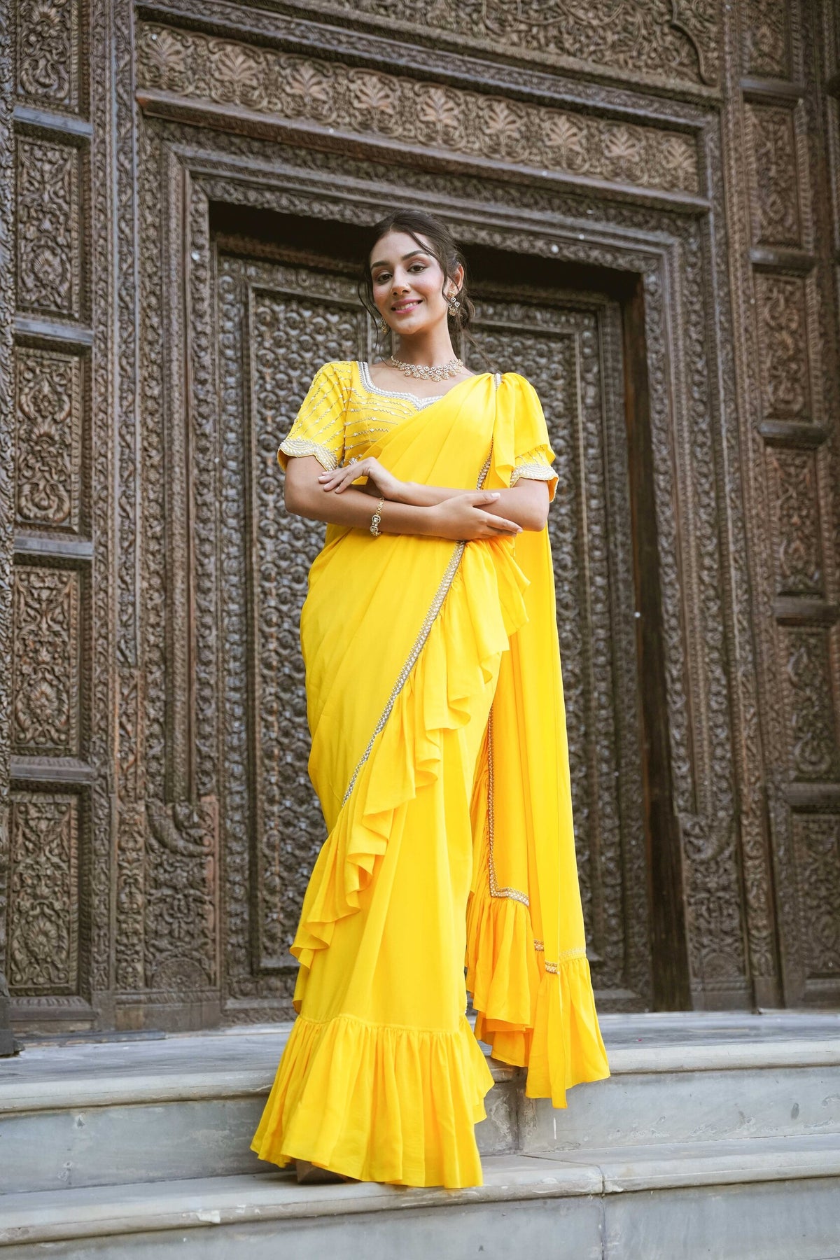 Sunrise Yellow Drape Saree