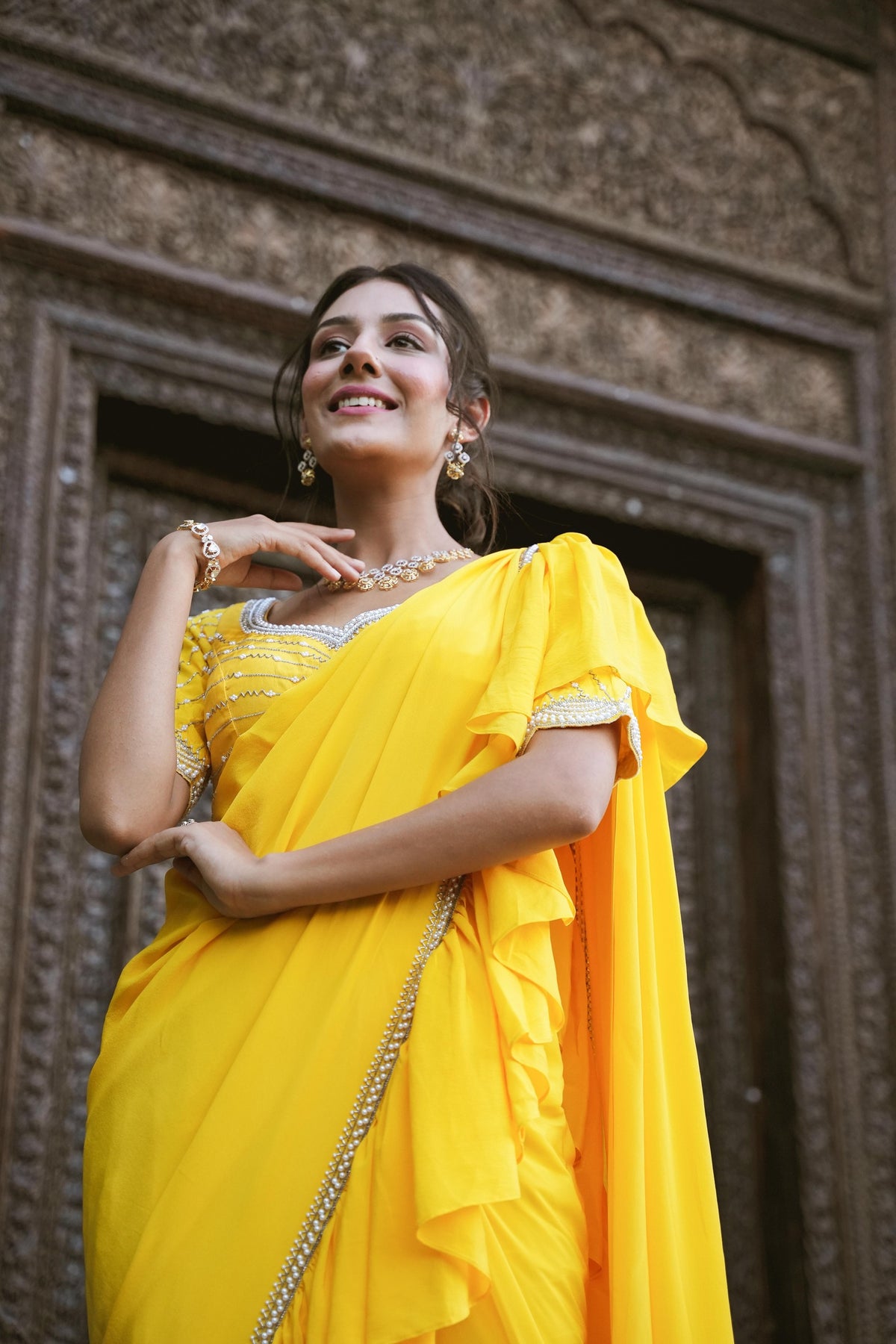 Sunrise Yellow Drape Saree