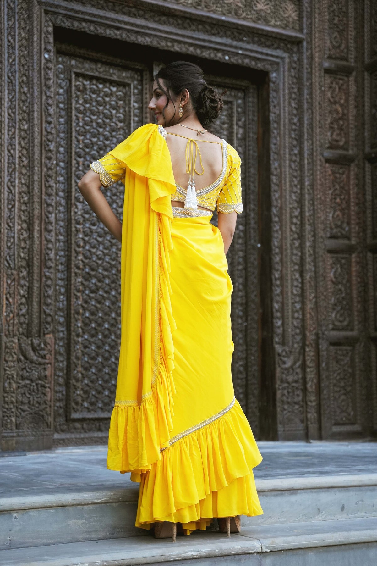 Sunrise Yellow Drape Saree